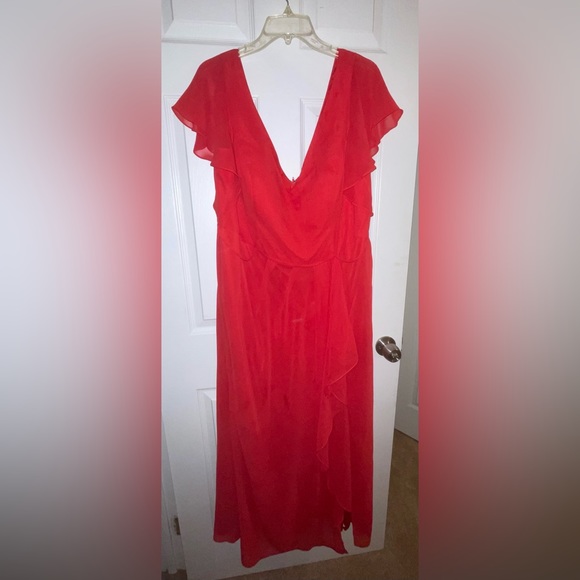 Flutter Sleeve Bridesmaid Dress with Cascade - Picture 2 of 6